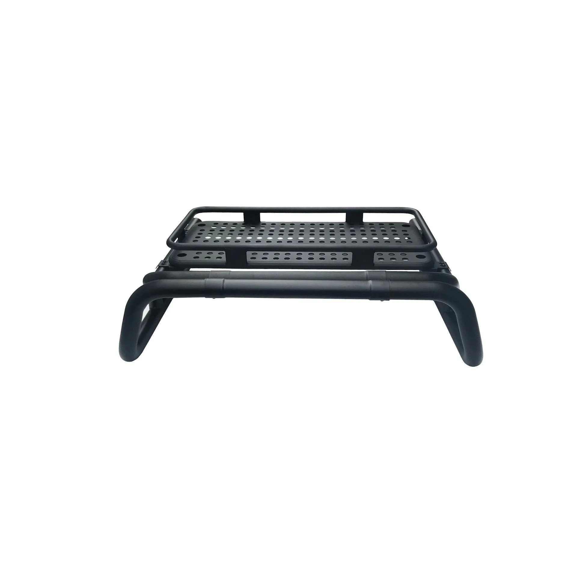 Black Long Arm Roll Sports Bar with Cargo Basket Rack for the Ford Ranger 2022 