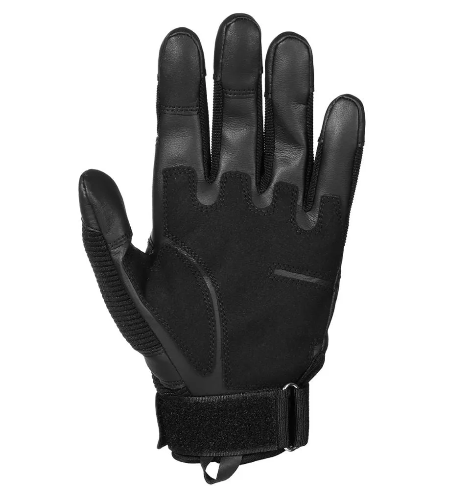 Black Moto Motocross Glove Men Leather Motorcycle Full Finger Gloves Cycling Bike Bicycle Riding BMX Enduro Work Mittens Summer