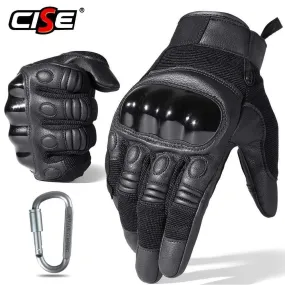 Black Moto Motocross Glove Men Leather Motorcycle Full Finger Gloves Cycling Bike Bicycle Riding BMX Enduro Work Mittens Summer