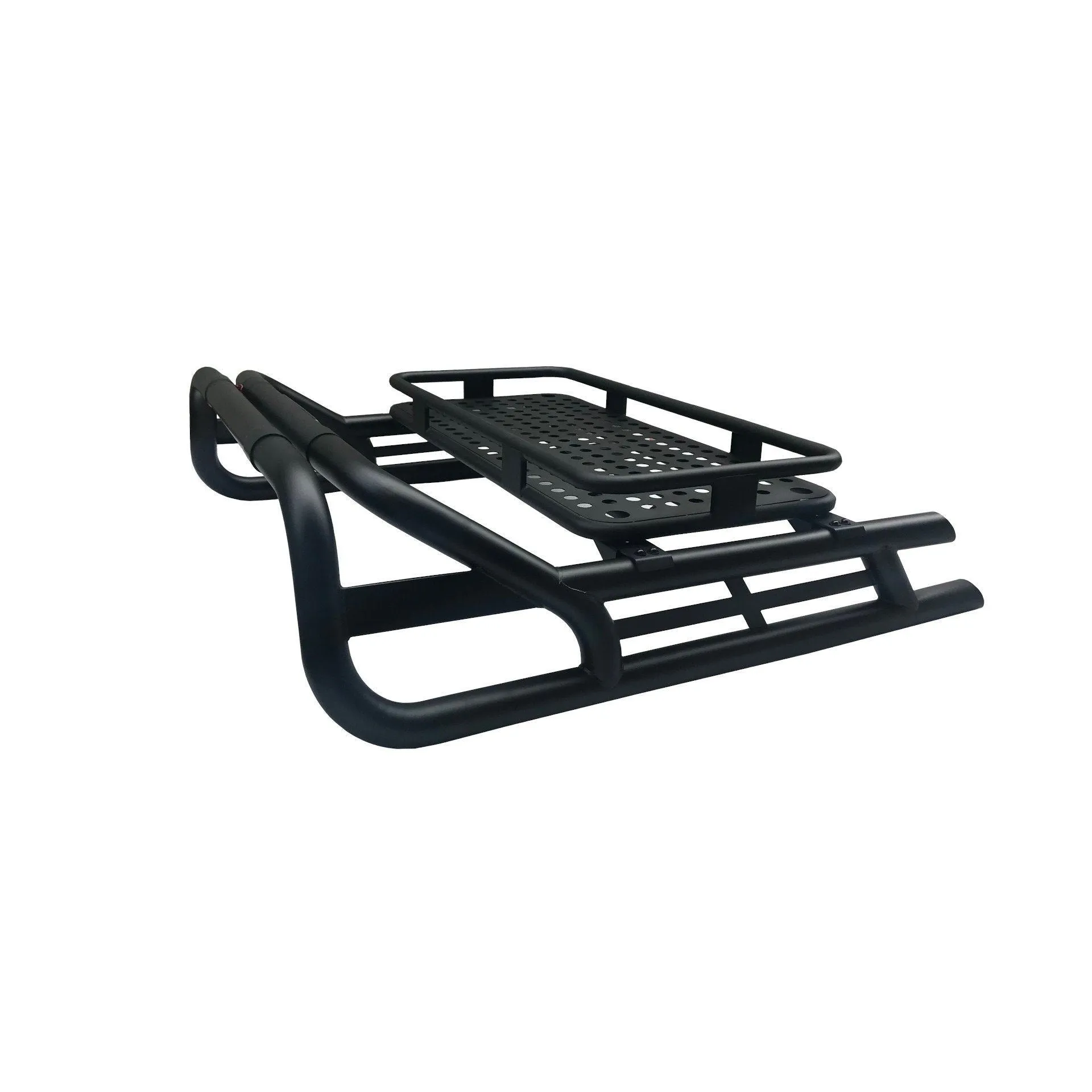 Black SUS201 Long Arm Roll Bar with Cargo Basket Rack for the Isuzu D-Max 02-07