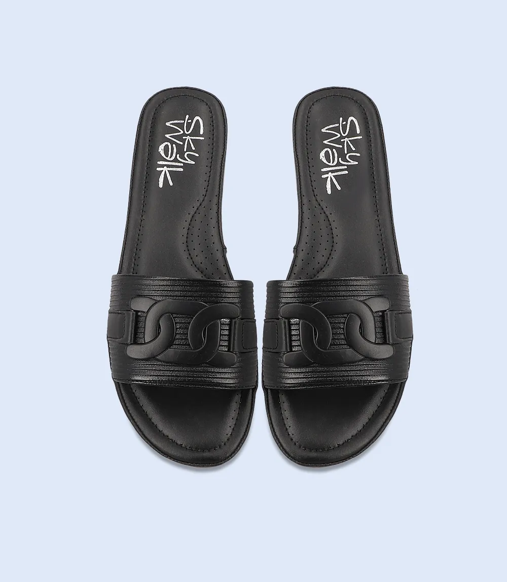 BW7565-BLACK-Women Comfort Slipper