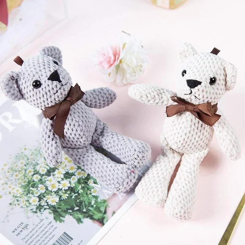 Cartoon Teddy Bear Rabbit Plush Toys Cute Bunny Keychain Pendant Doll Soft Stuffed Animal Plush Toy Wedding Party Birthday Decor