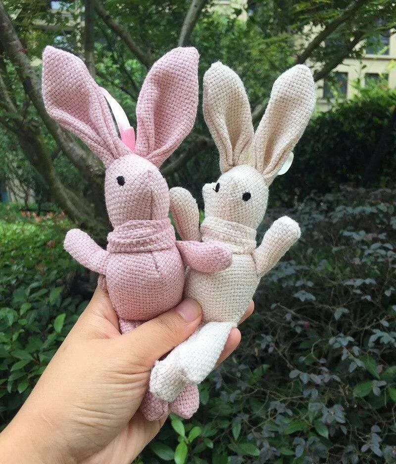 Cartoon Teddy Bear Rabbit Plush Toys Cute Bunny Keychain Pendant Doll Soft Stuffed Animal Plush Toy Wedding Party Birthday Decor