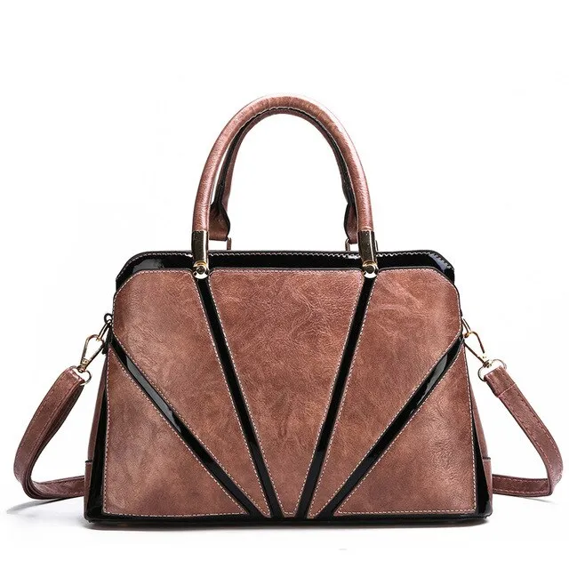 Casual Top-Handle PU Leather Tote Bag, Crossbody Bag and Handbag