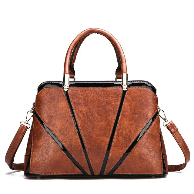 Casual Top-Handle PU Leather Tote Bag, Crossbody Bag and Handbag