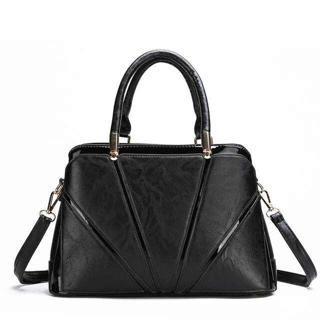 Casual Top-Handle PU Leather Tote Bag, Crossbody Bag and Handbag