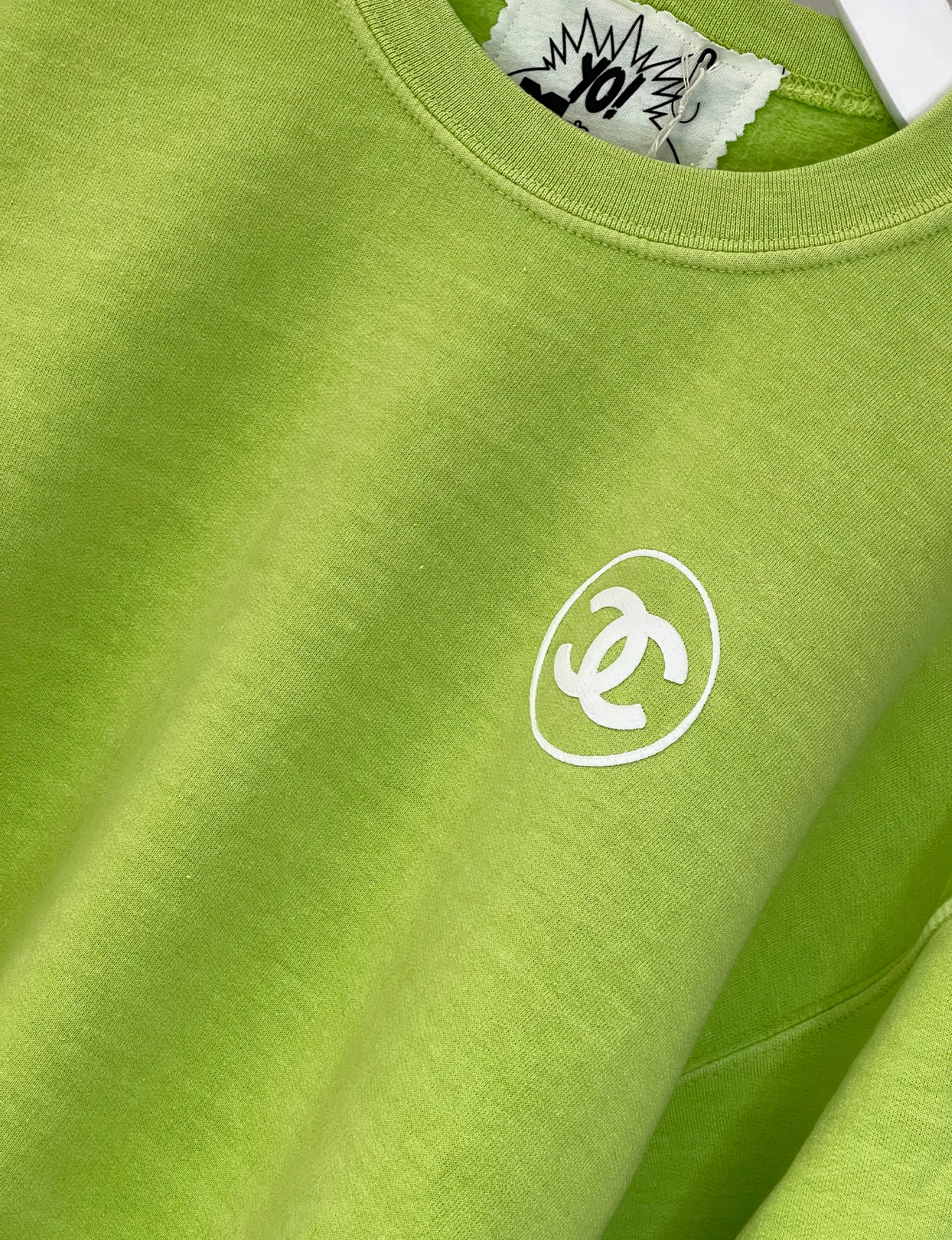 CC Logo Unisex Vintage Sweatshirt, Citron