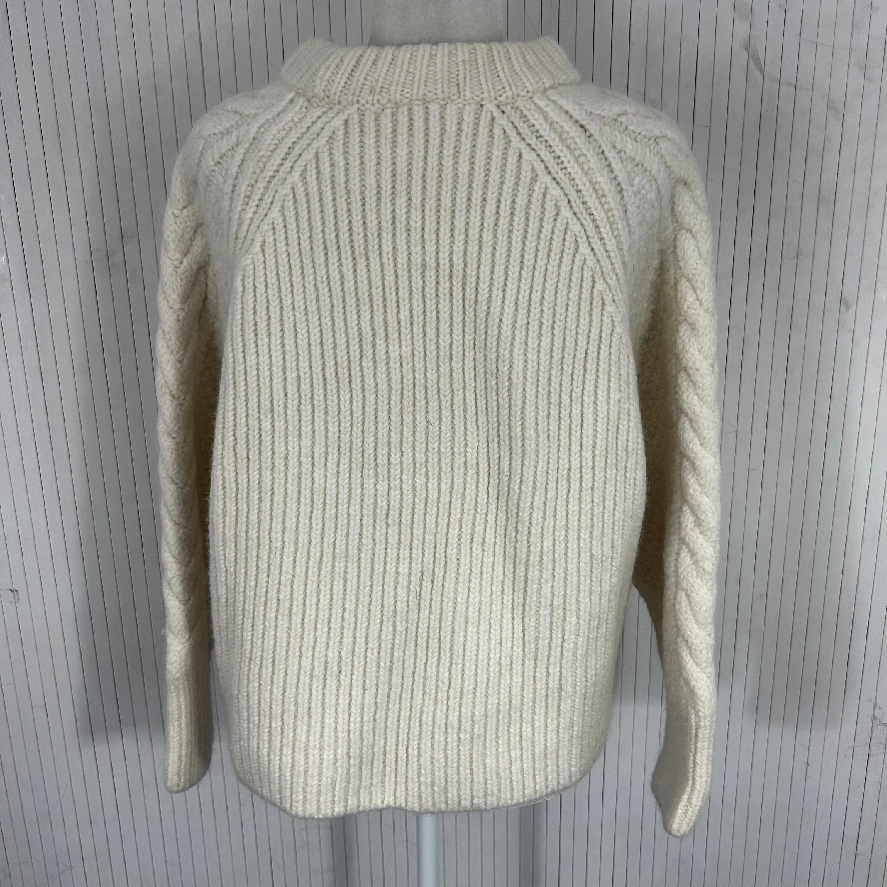 Cecilie Bahnsen £560 Cream Wool & Alpaca Gloria Cable Knit Sweater  XS/S/M