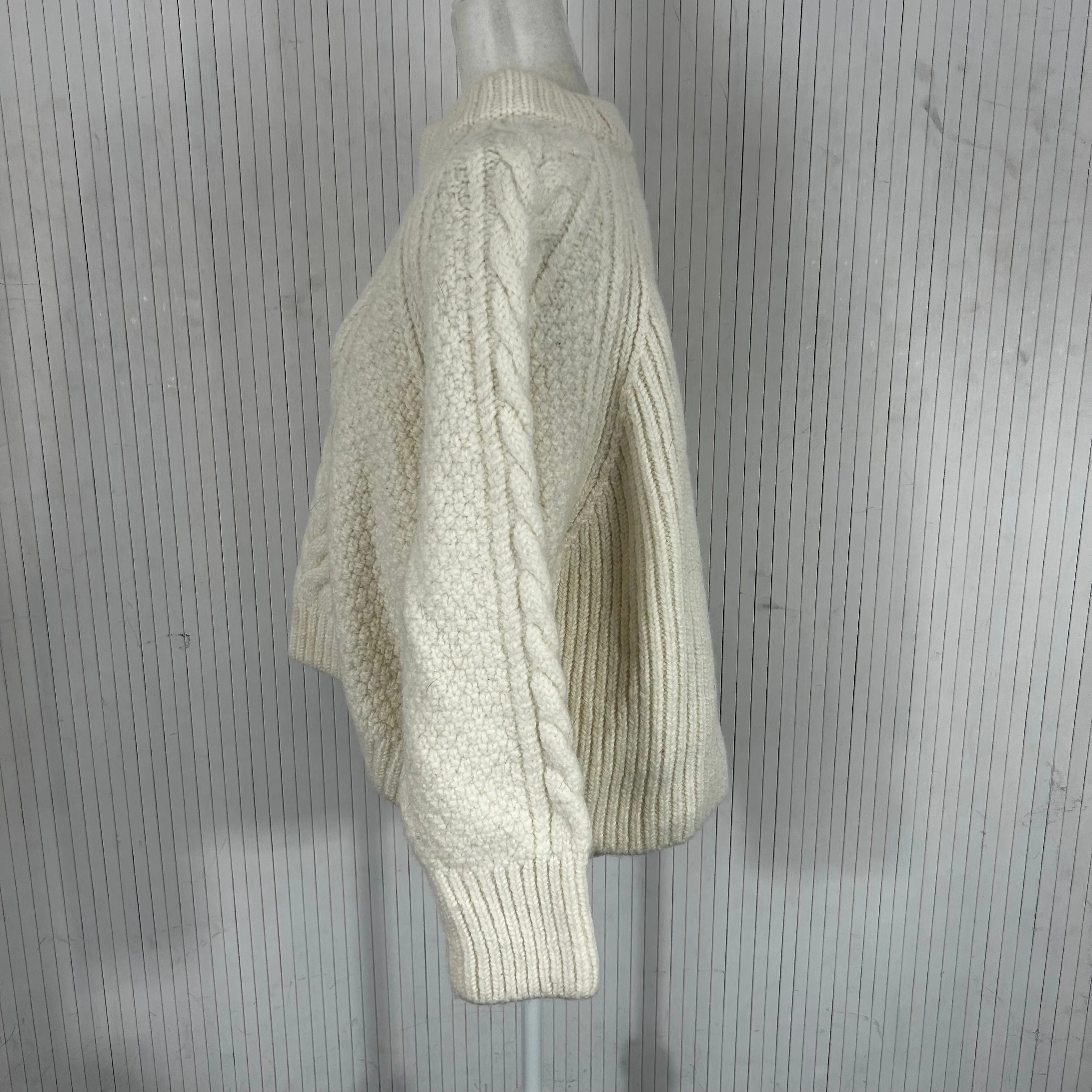 Cecilie Bahnsen £560 Cream Wool & Alpaca Gloria Cable Knit Sweater  XS/S/M