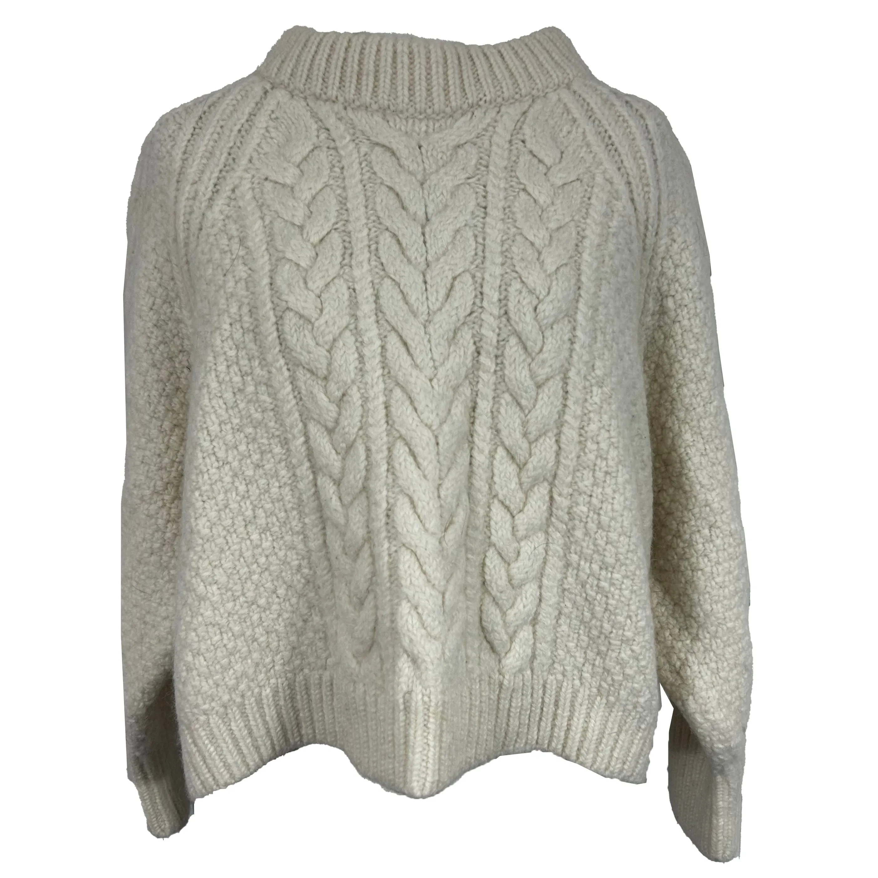 Cecilie Bahnsen £560 Cream Wool & Alpaca Gloria Cable Knit Sweater  XS/S/M