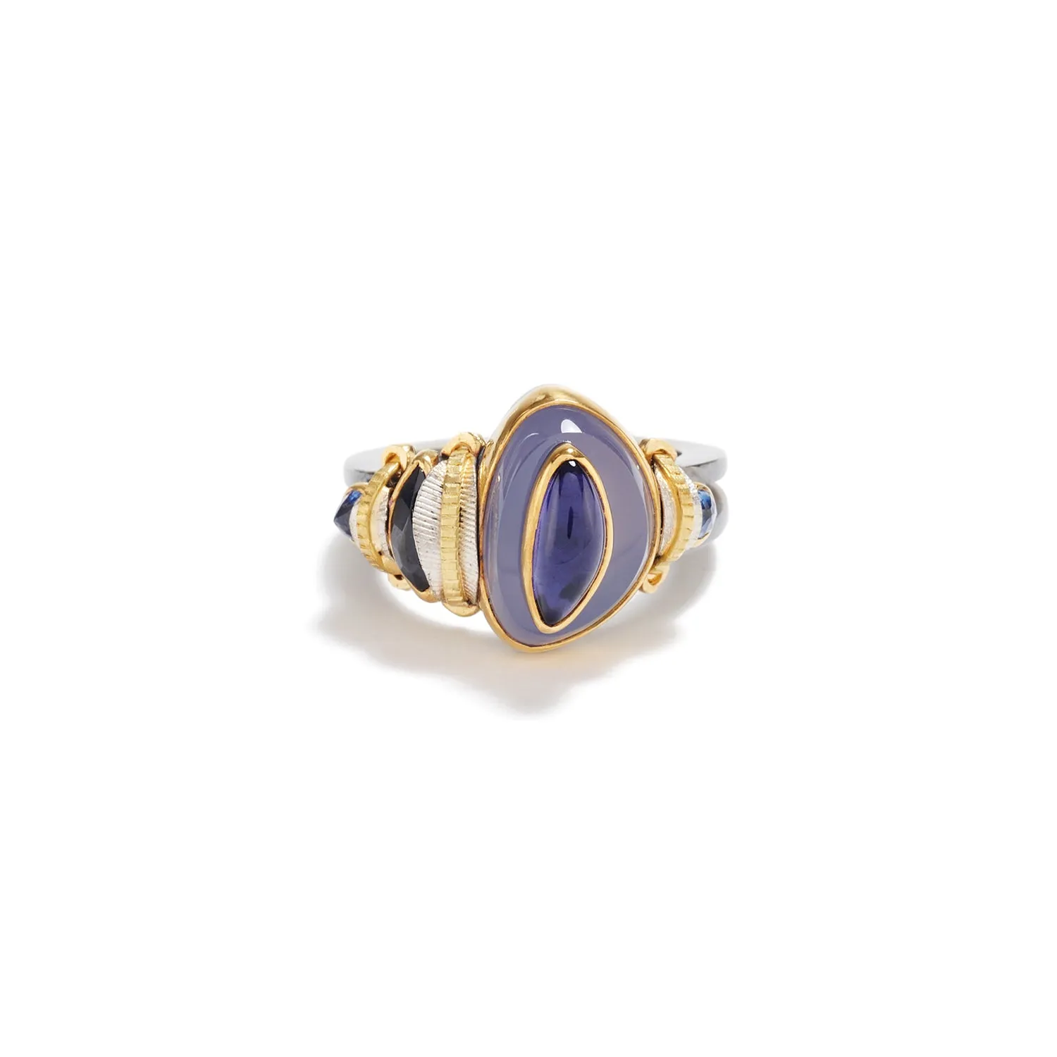 Chalcedony & Iolite Ring