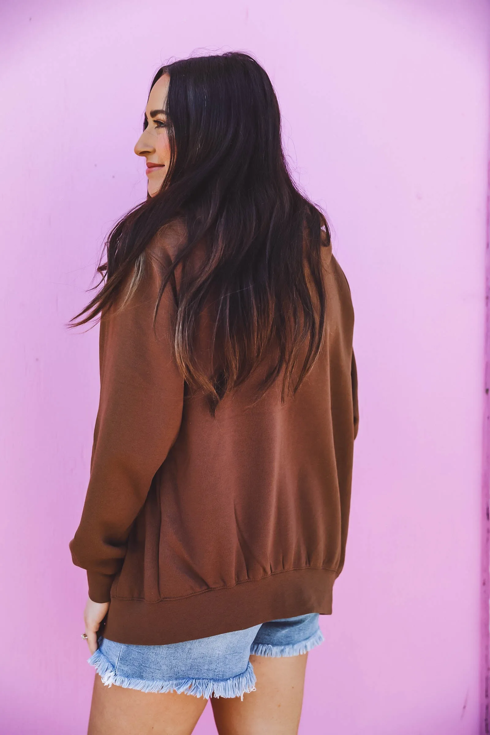 Charlie Zip Up Hoodie-Brown