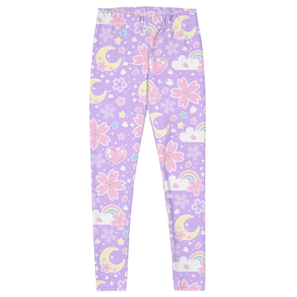 Cherry Blossom Dreams Purple Leggings