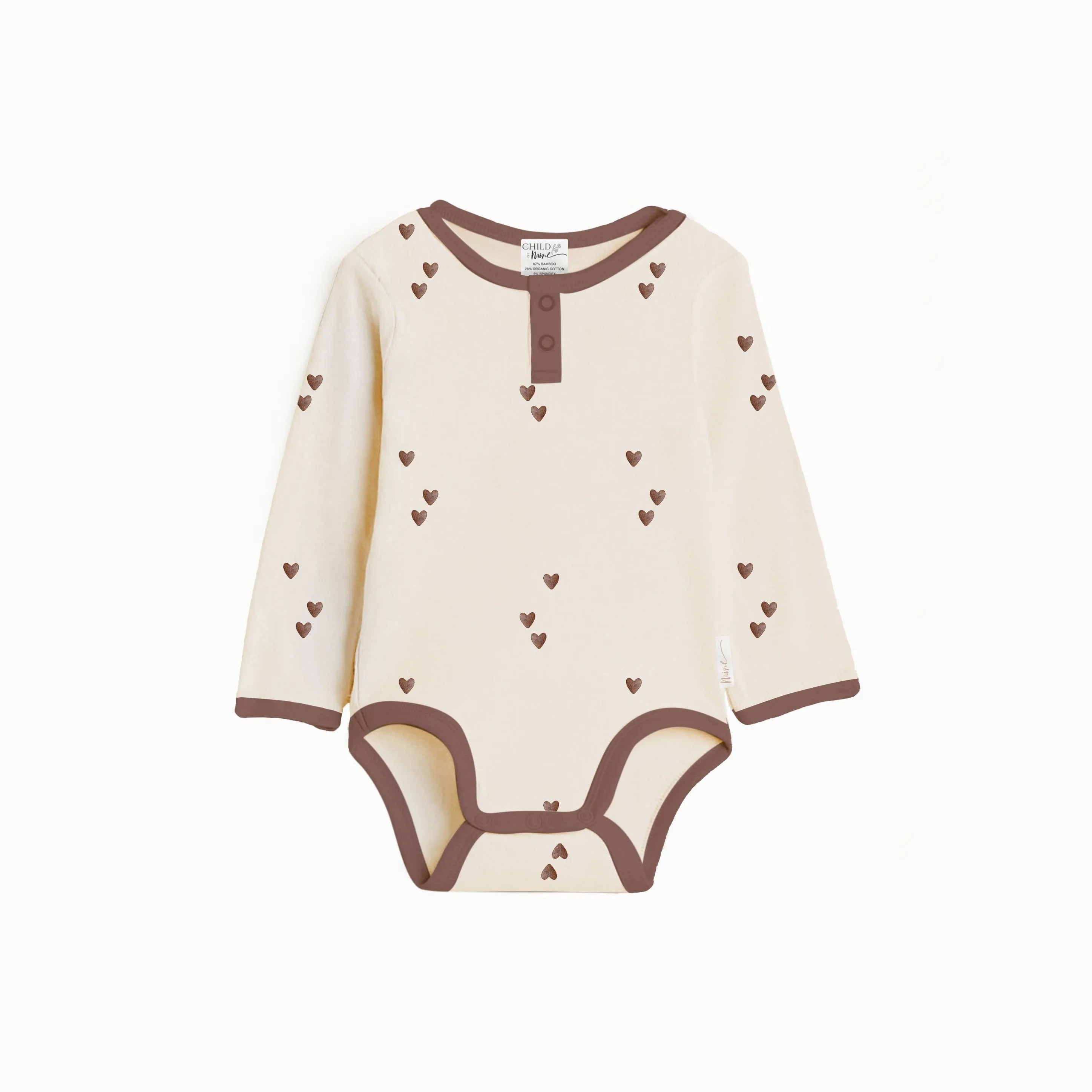 Child Of Mine Bodysuit - Brown Hearts