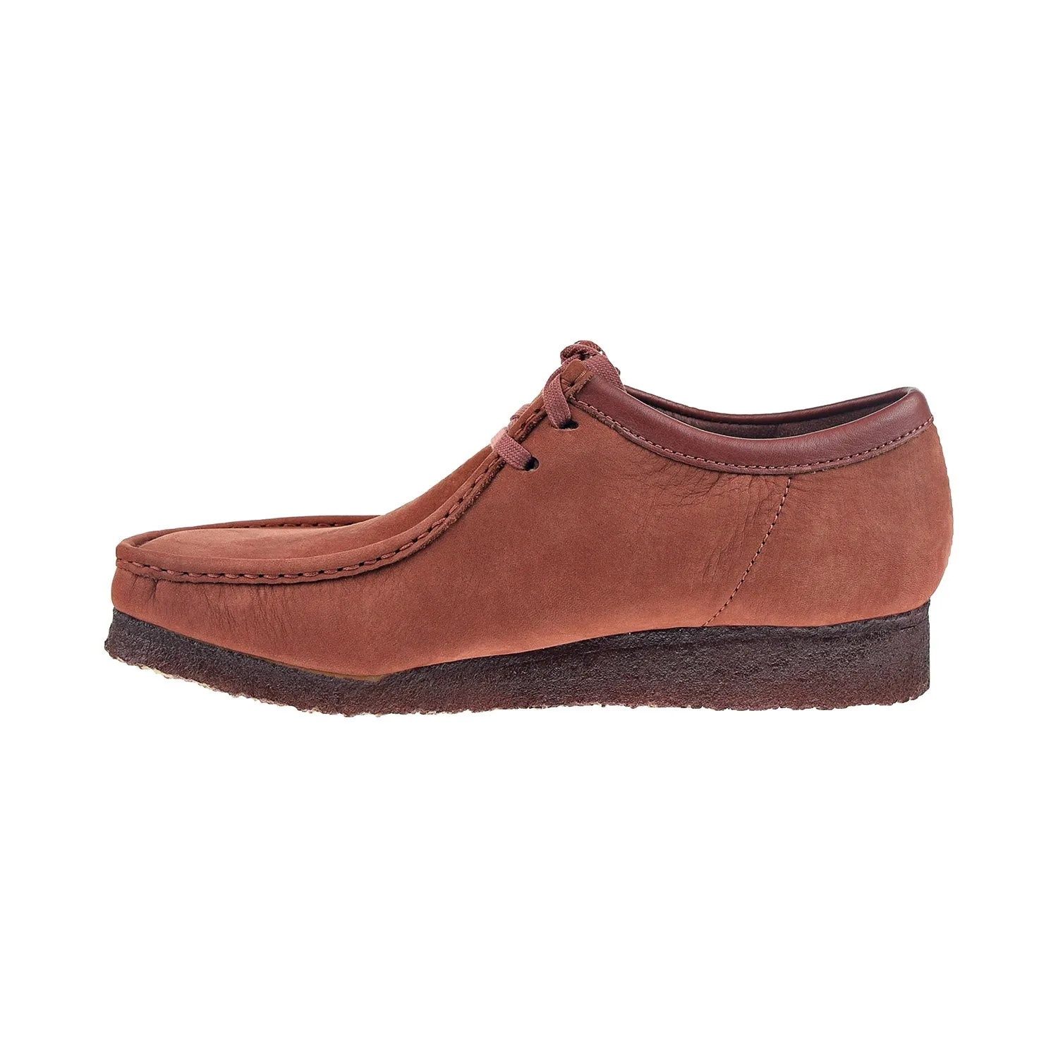 Clarks Wallabee Burgundy Nubuck Lace Up Men's Shoes Burgundy