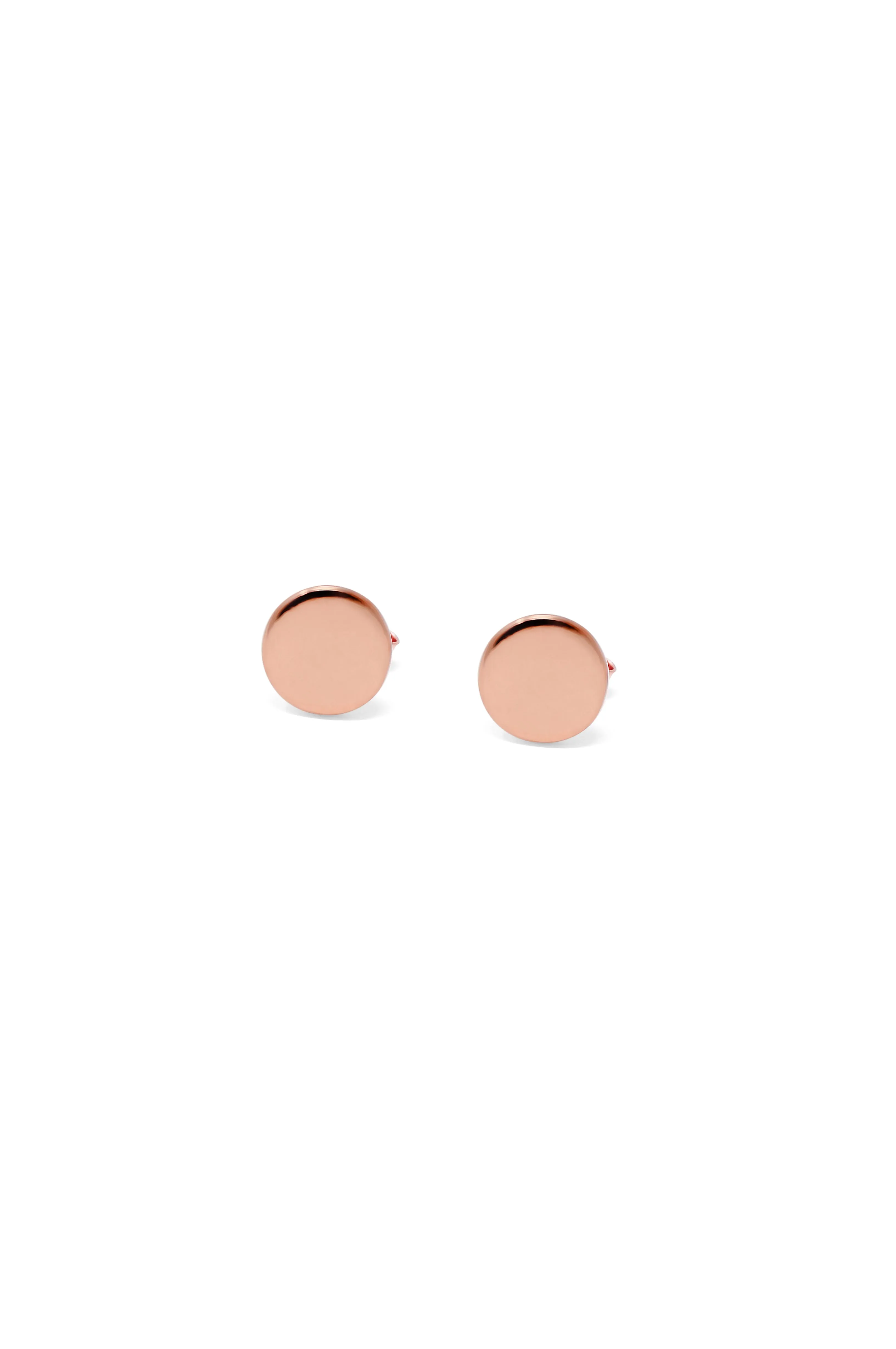 Classic Evergreen Circle Rose Gold Plated Sterling Silver Stud Earrings