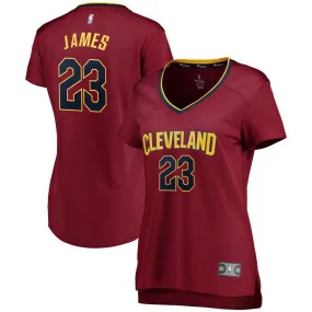 Cleveland Cavaliers LeBron James Fanatics Branded Fast Break Icon Jersey Womens - Burgundy | Ireland R3067A4