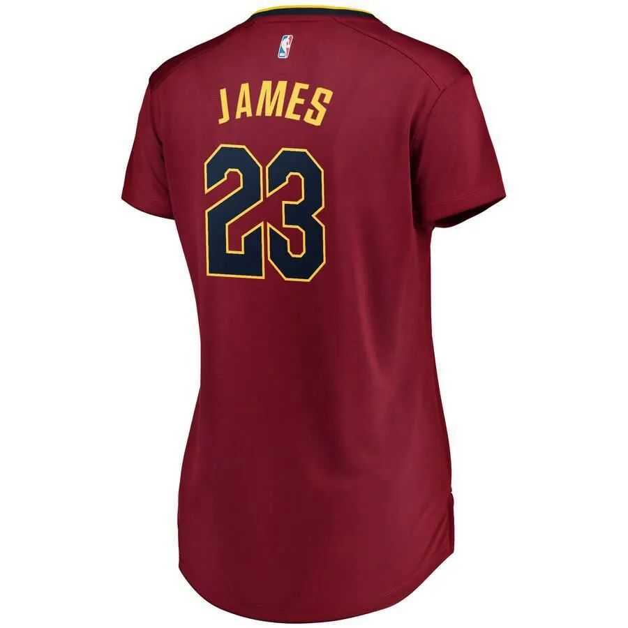 Cleveland Cavaliers LeBron James Fanatics Branded Fast Break Icon Jersey Womens - Burgundy | Ireland R3067A4