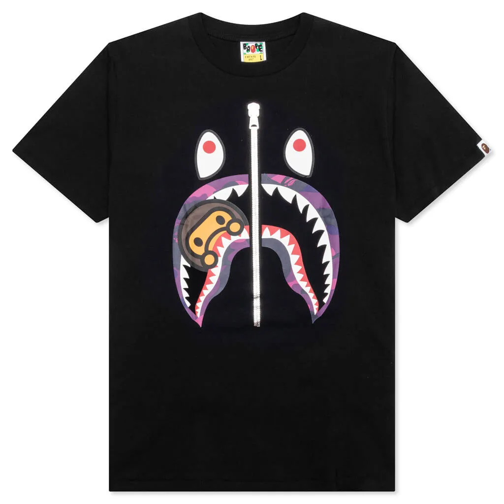 Color Camo Milo Shark Tee - Black/Purple