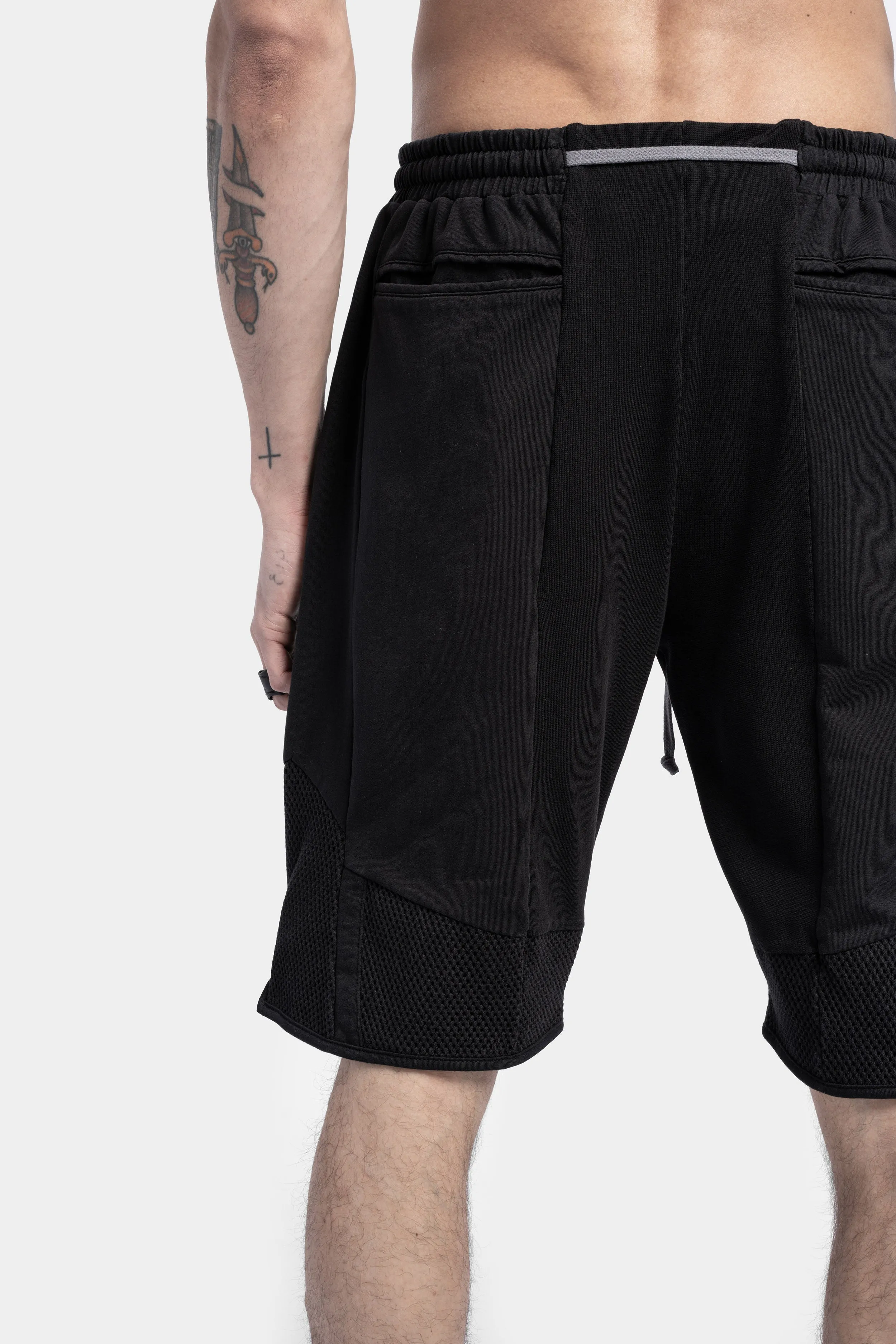 Cotton Jersey Sweat Shorts, Black