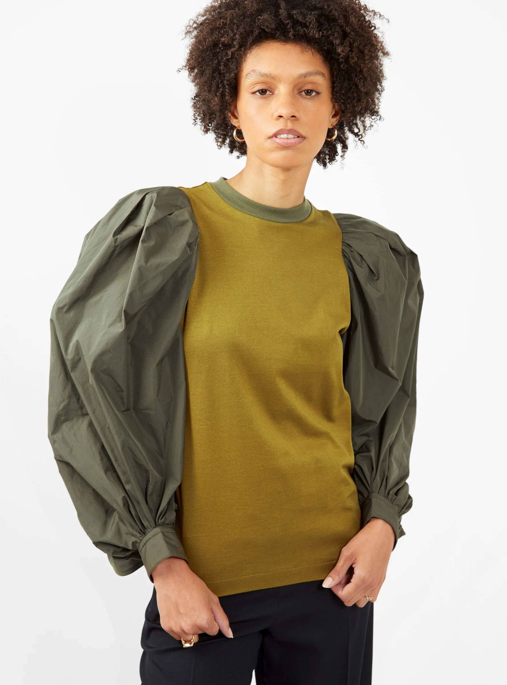 Cotton Jersey Top Khaki