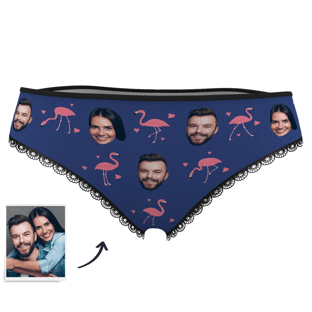 Couple Women's Custom Flamingo And Face On Panties