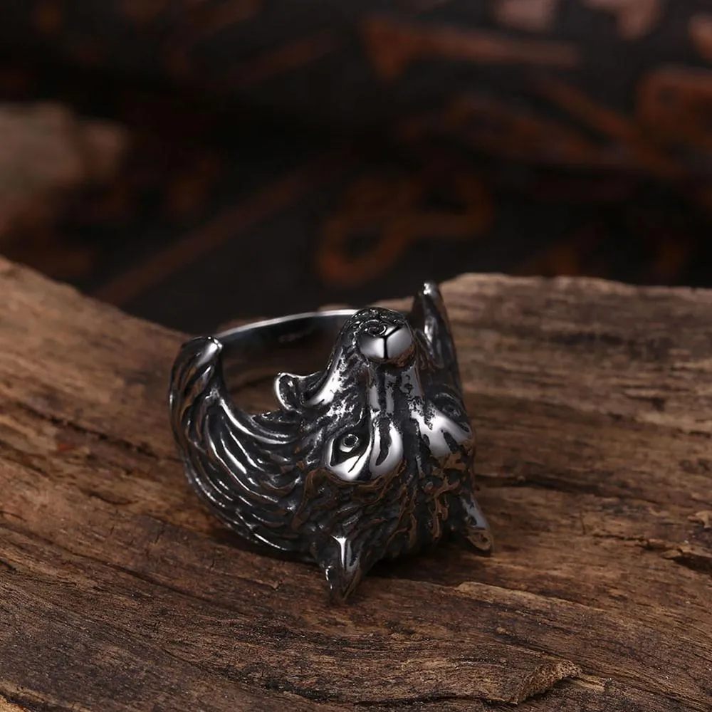 Creative Wolf Head Stainless Steel Classic Fashion Punk Ring