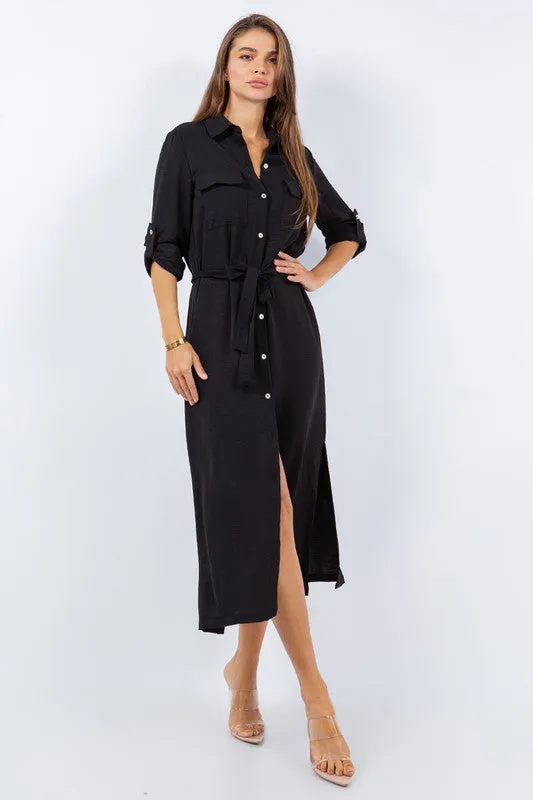 Curvy Button Down Shirt Dress