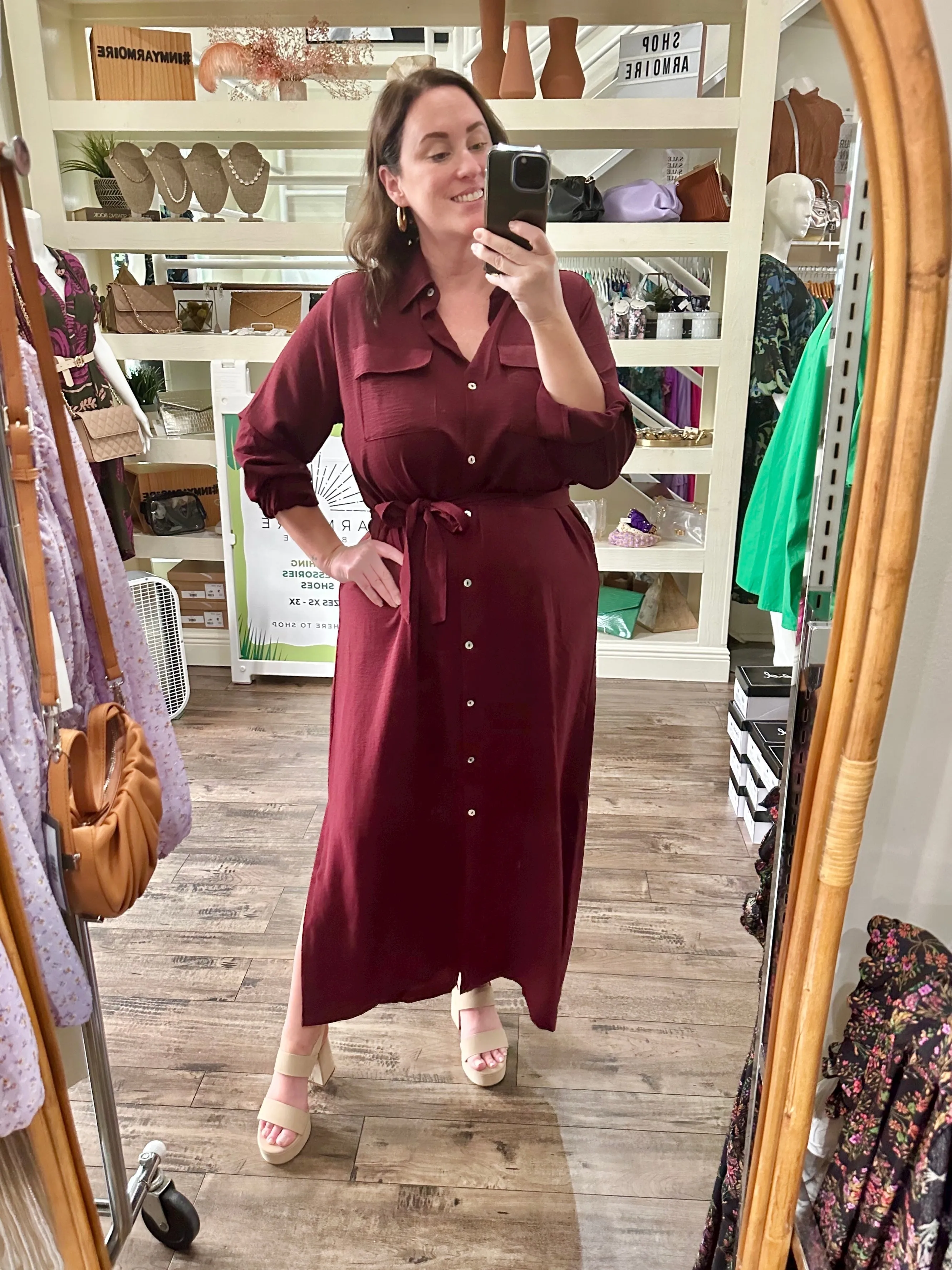 Curvy Button Down Shirt Dress