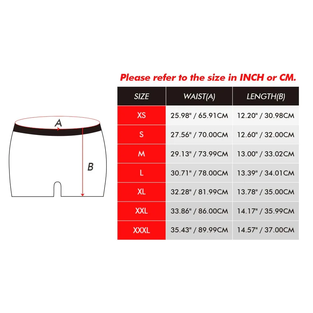 Custom Face Boxer with Girlfriend Picture Personalised Christmas Hat Pattern Men's Shorts