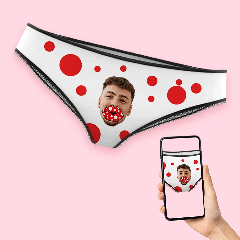 Custom Face Boxers AR View Personalised Funny Lips Valentine's Day Gift For Her