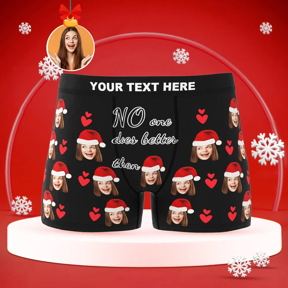 Custom Face Boxers Briefs Men's Shorts With Girlfriend Photo Christmas Gifts - Love