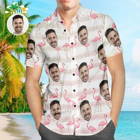 Custom Face Hawaiian Shirt Flamingo Paradise Personalized Aloha Beach Shirt For Men