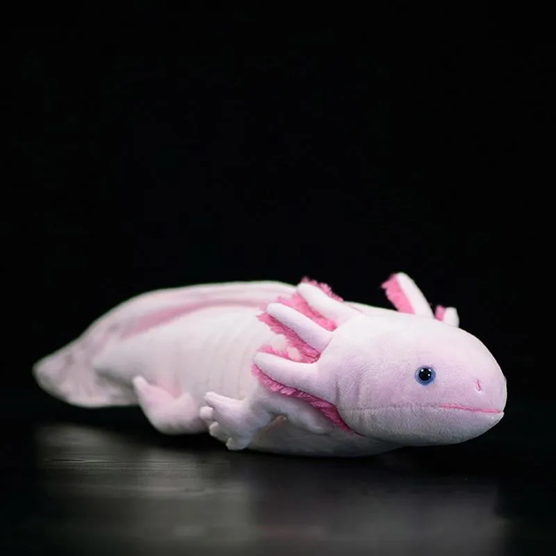 Cute Axolotl Soft Stuffed Plush Toy Realistic Simulation Ambystoma Mexicanum Pink Dinosaur Animal Model Doll For Kids Audlt Gift