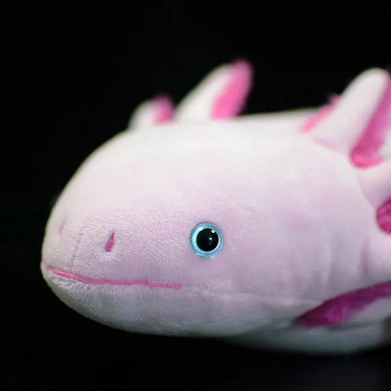 Cute Axolotl Soft Stuffed Plush Toy Realistic Simulation Ambystoma Mexicanum Pink Dinosaur Animal Model Doll For Kids Audlt Gift