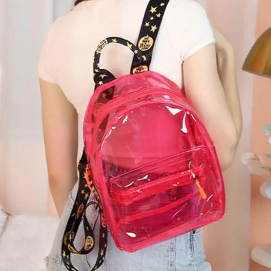 Cute Clear Mini Backpack Transparent Bookbag PVC for Women