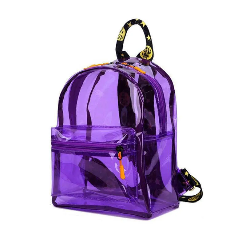 Cute Clear Mini Backpack Transparent Bookbag PVC for Women