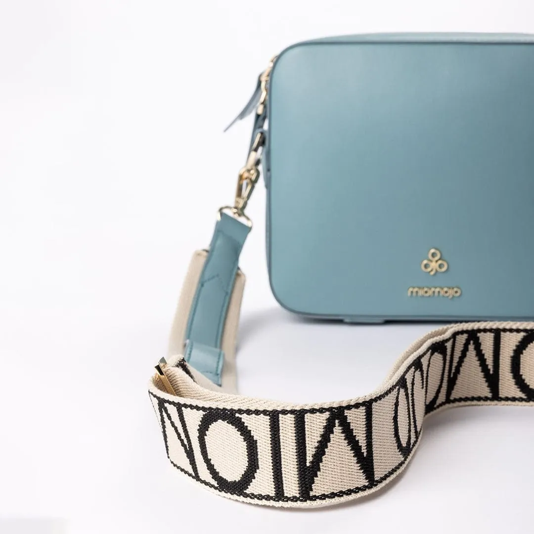 Dalila Apple Leather Vegan Crossbody Bag | Sky