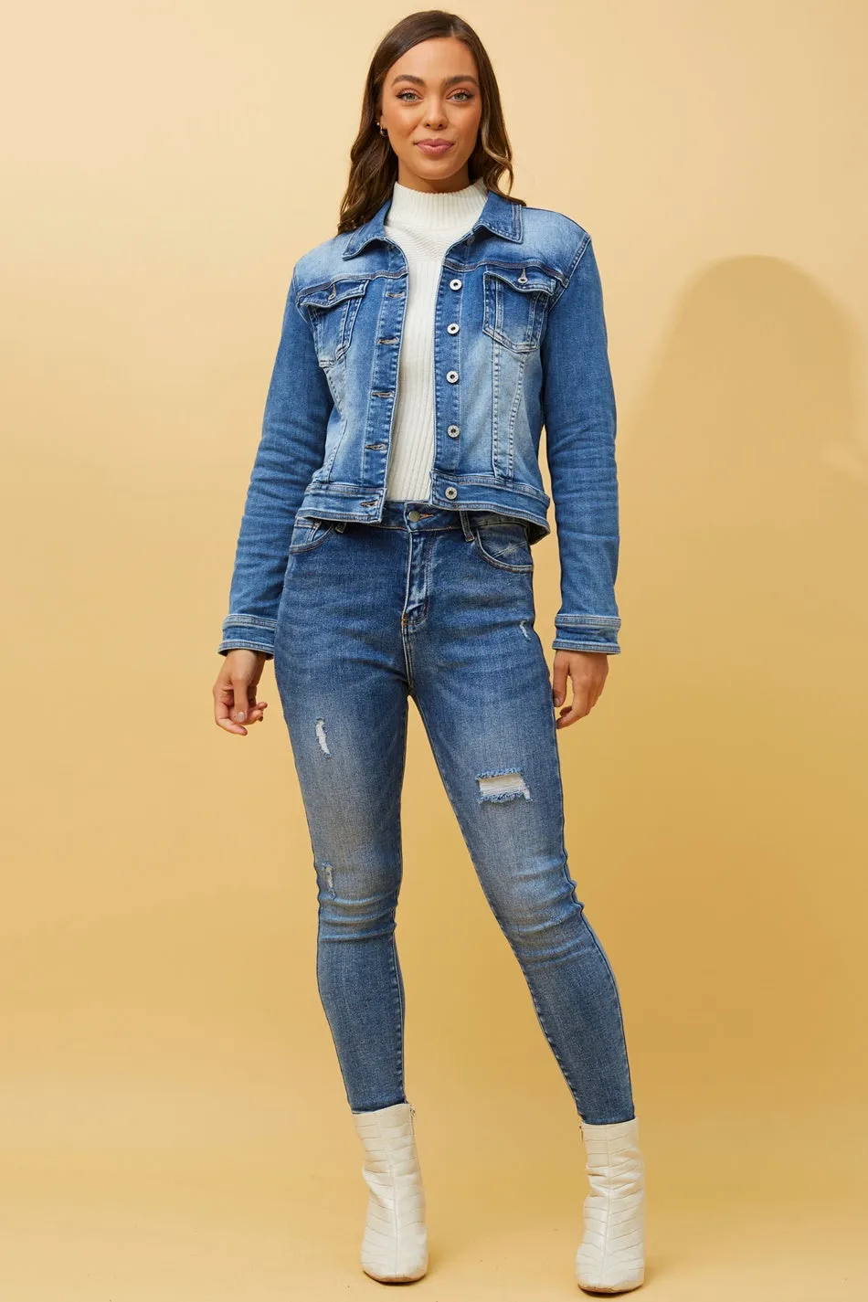 DESTINY SEQUIN DENIM JACKET