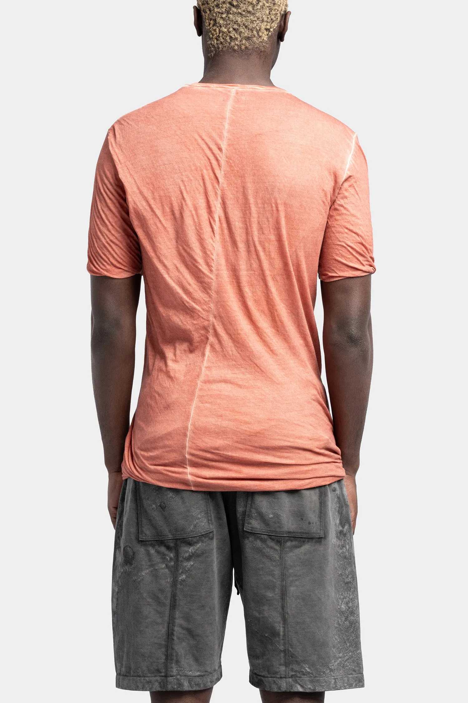 Double layer lightweight cotton tee, Orange Resin