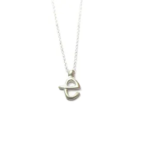 e - handwritten letter necklace