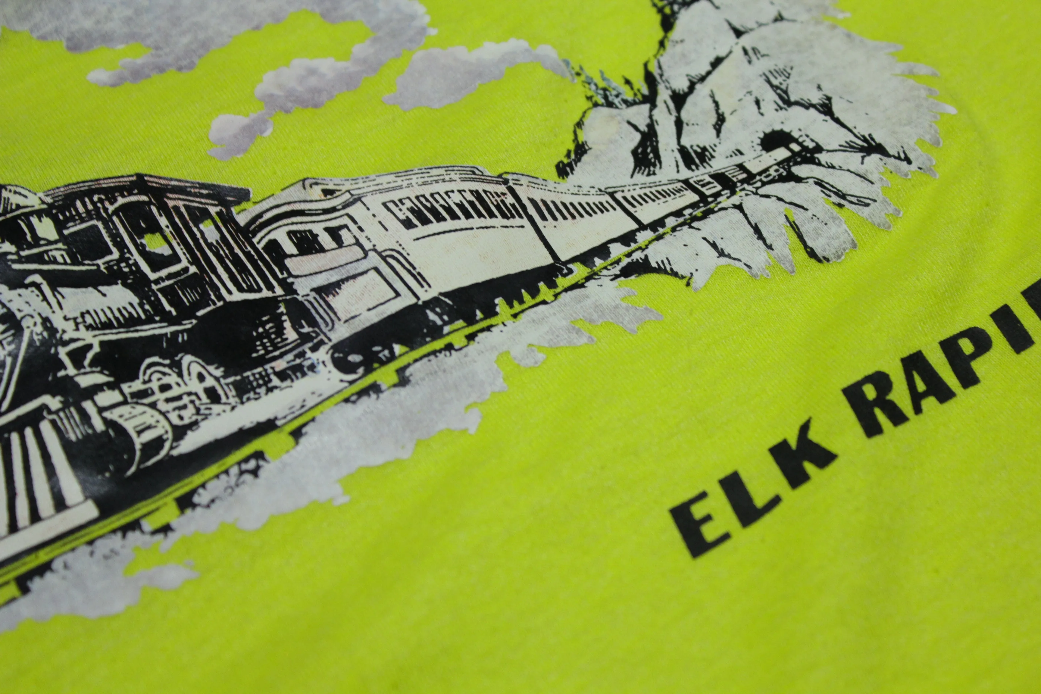 Elk Rapids Train Locomotive Vintage 80's Screen Stars USA Railroad T-Shirt