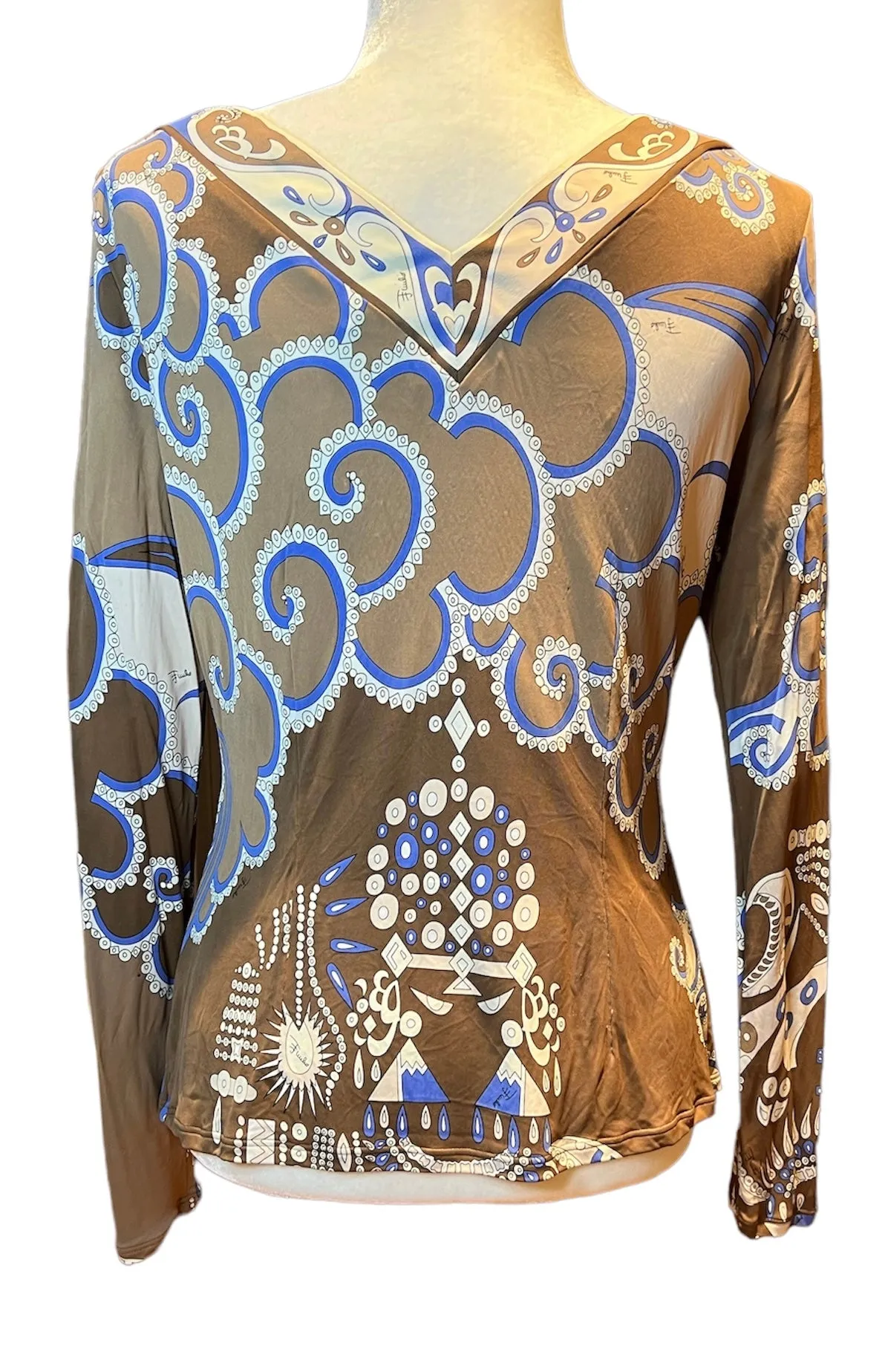 Emilio Pucci V Neck Blouse, 14