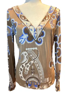 Emilio Pucci V Neck Blouse, 14