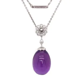 Fabergé Imperial Karenina Diamond and Amethyst Egg Pendant Necklace