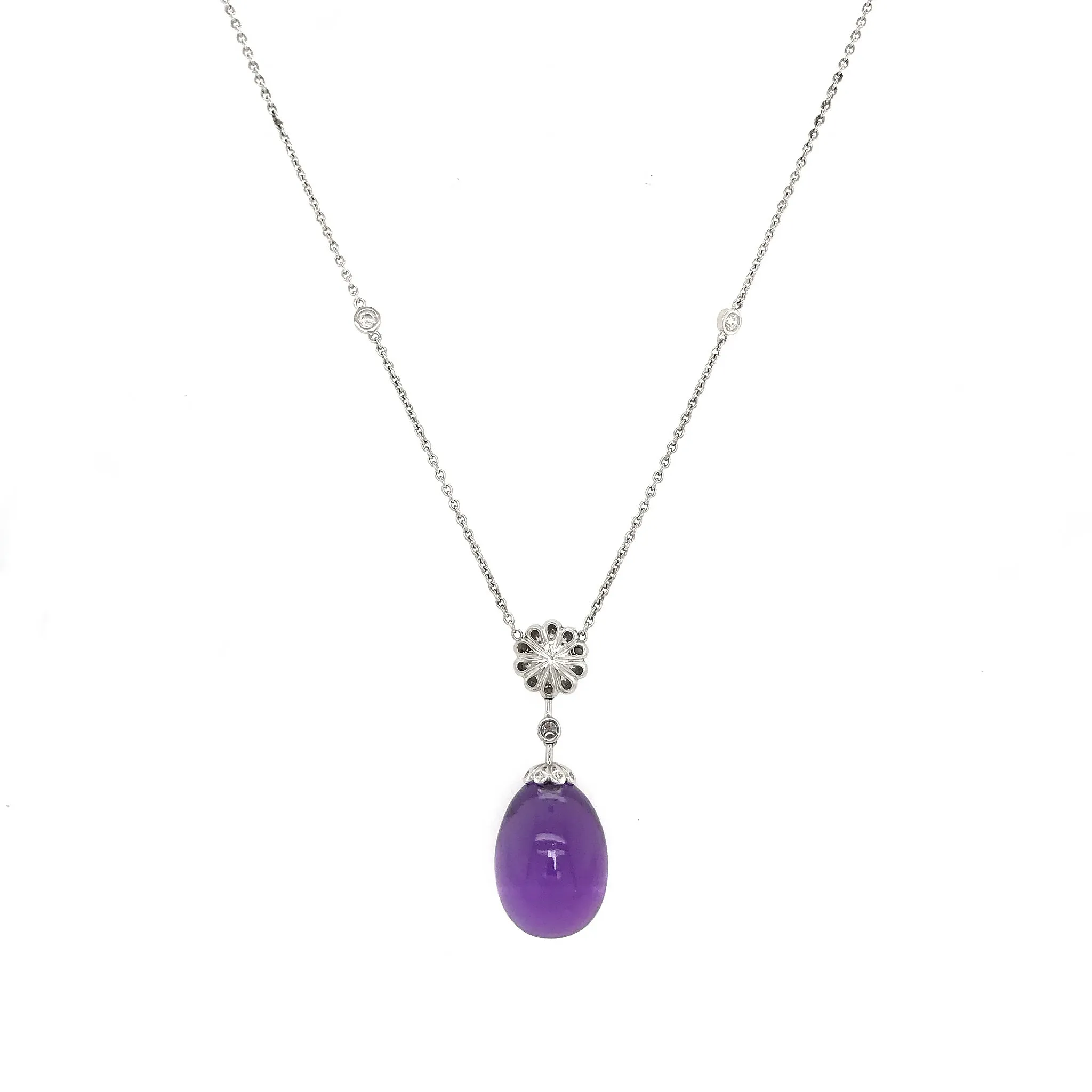 Fabergé Imperial Karenina Diamond and Amethyst Egg Pendant Necklace