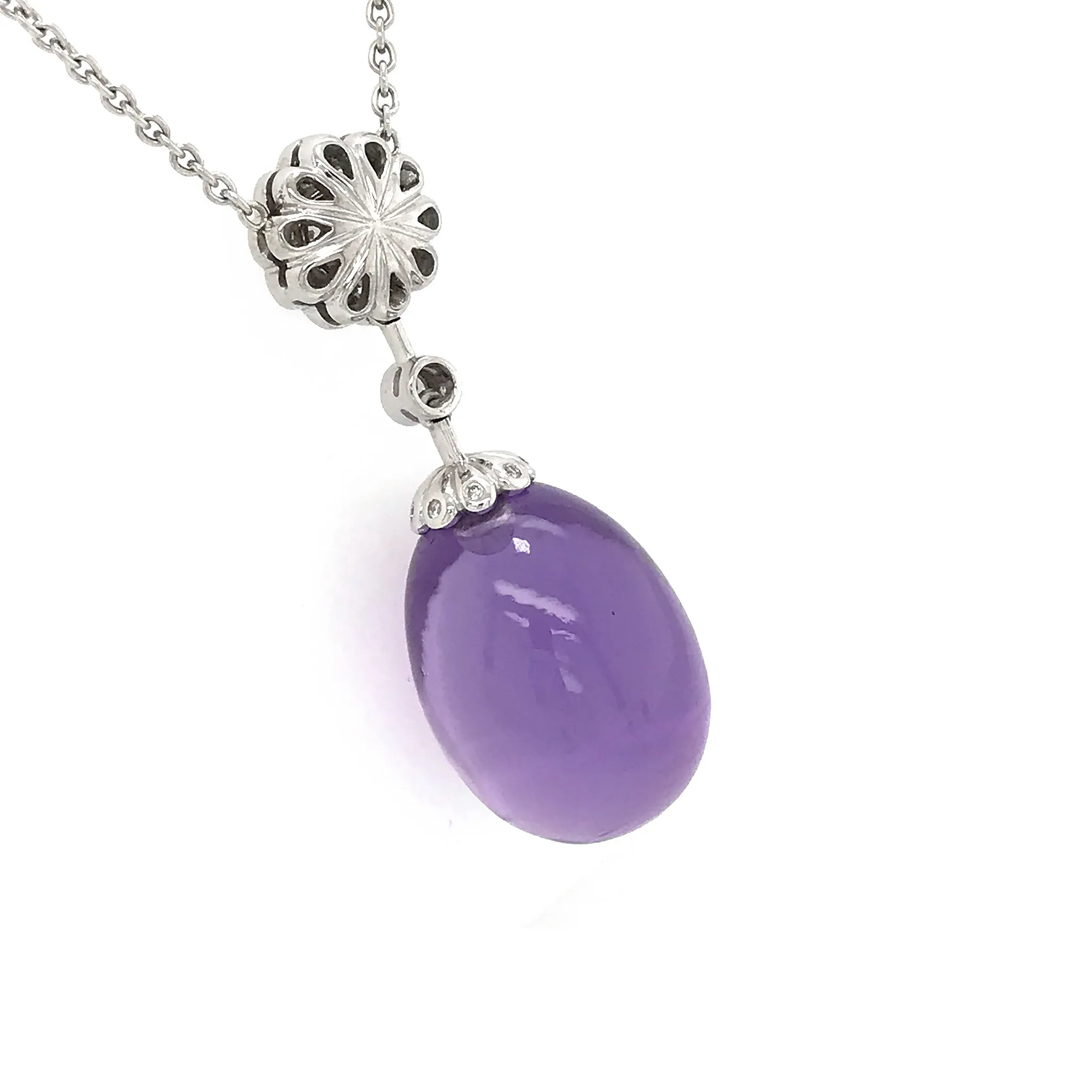 Fabergé Imperial Karenina Diamond and Amethyst Egg Pendant Necklace