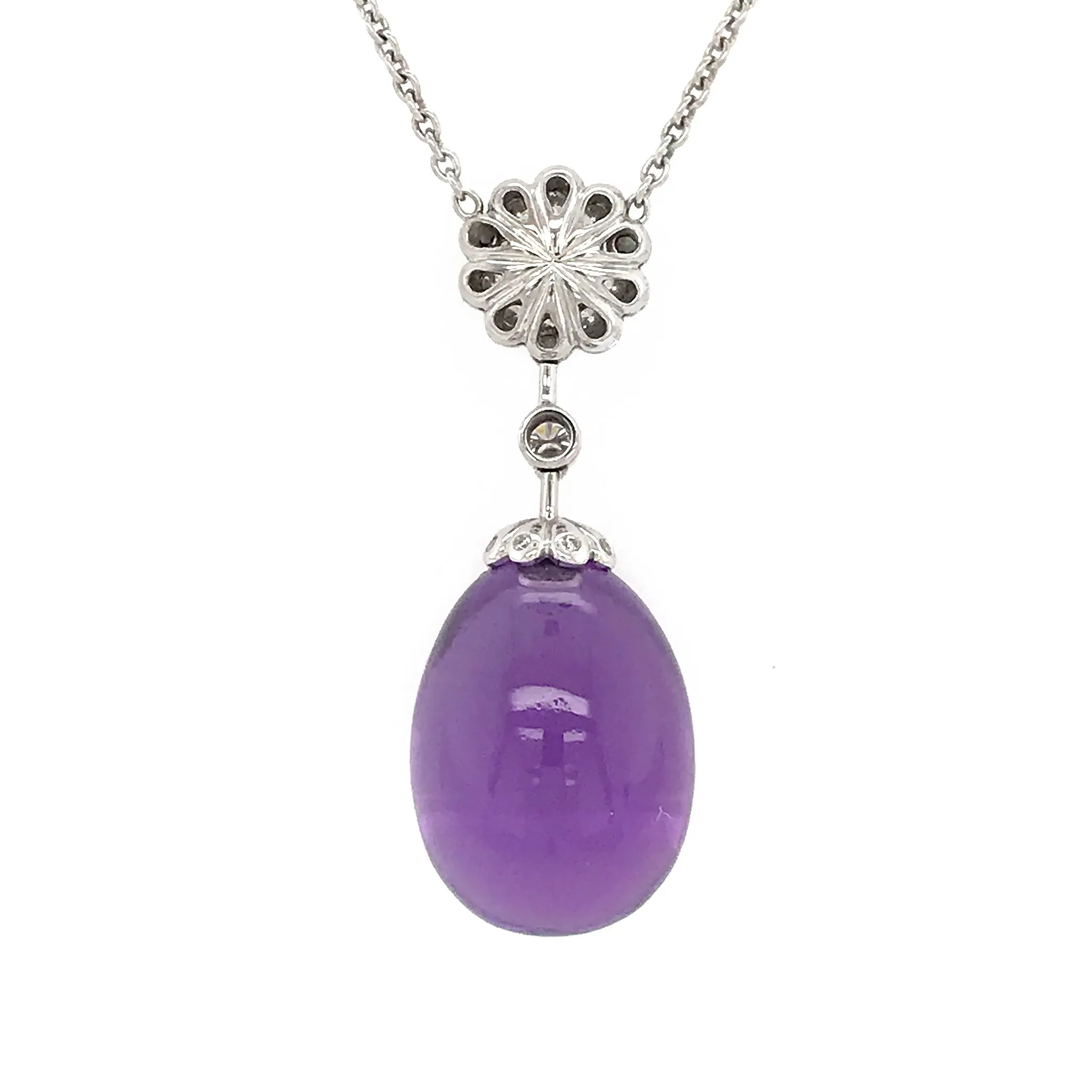 Fabergé Imperial Karenina Diamond and Amethyst Egg Pendant Necklace