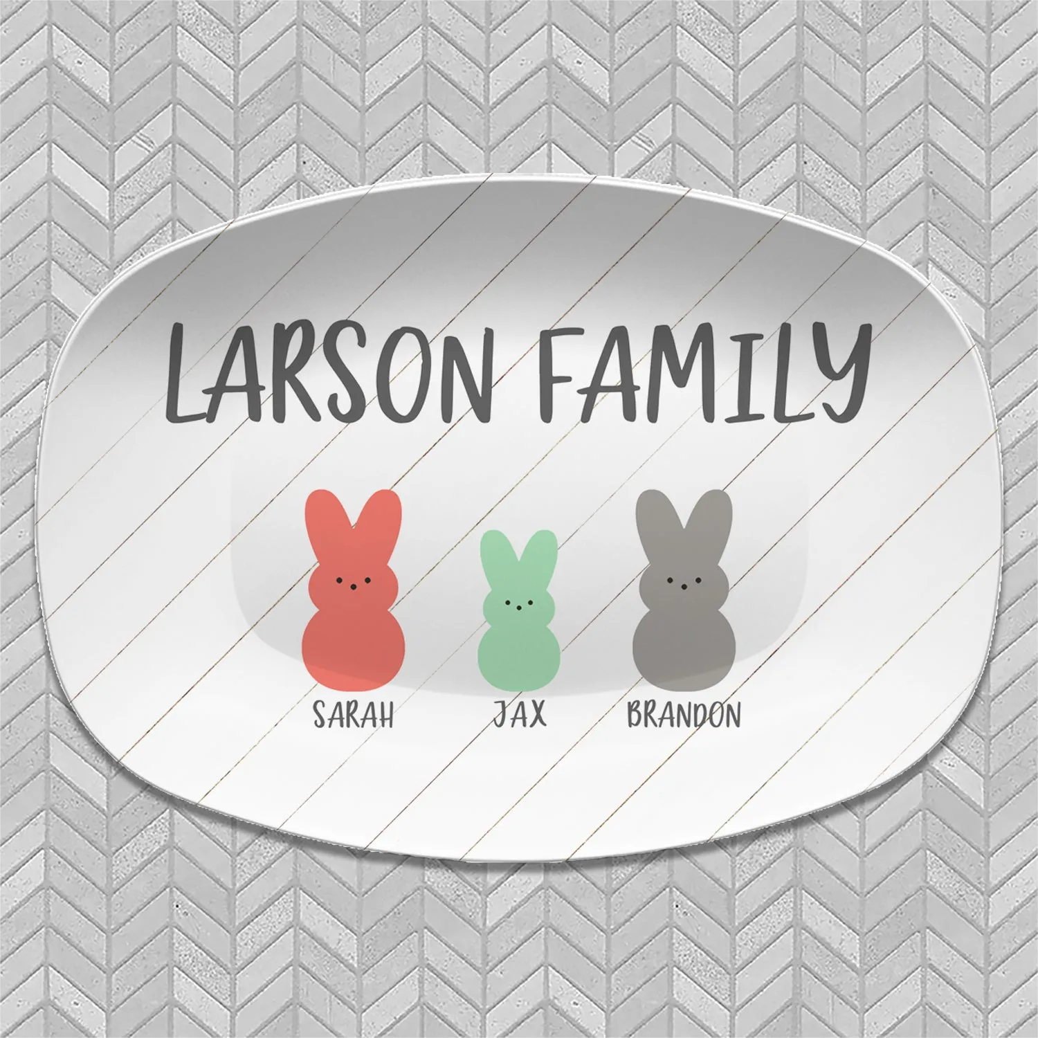 Family Bunny Personalized Platters