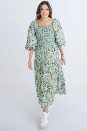 Floral Tie Back Maxi Dress